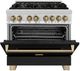 ZLINE Autograph Edition 36" Stainless Steel Pro Style Dual Fuel Range with Black Matte Door-3