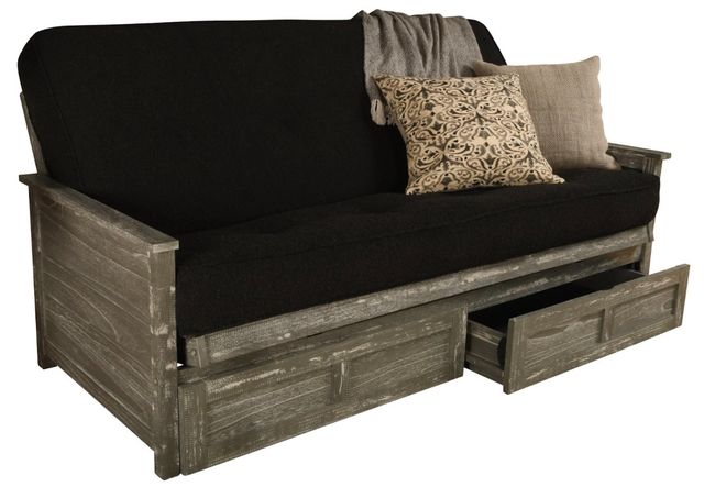 Kodiak Furniture Lexington Canton Black/Weathered Gray Full Storage Futon with Mattress-0