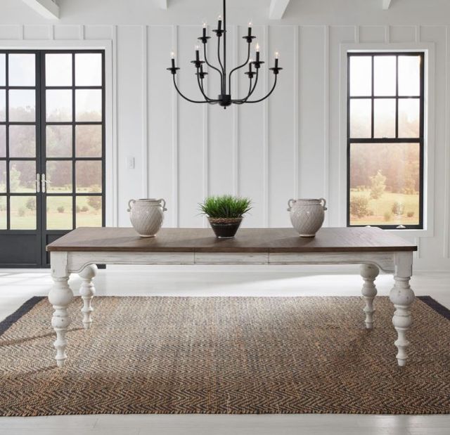 Liberty Furniture River Place Tobacco Rectangular Dining Table with Riverstone White Base-2