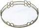 A & B Home Valentina Silver Medium Round Mirror Tray-0