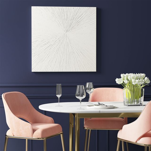 Olliix by Madison Park Sunburst White 100% Hand Painted Dimensional Resin Wall Décor-3