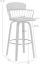 Armen Living Willow Gray/Walnut Swivel Counter Stool-3