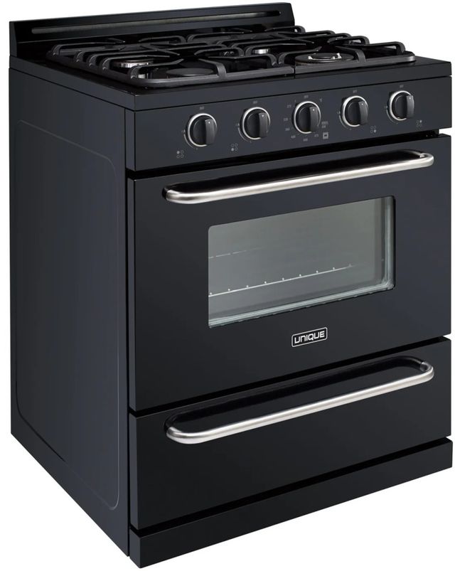 Unique Appliances Classic 30" Black Off-Grid Freestanding Propane Range-3