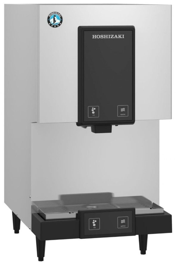 Hoshizaki OptiServe™ 17" 257 lb. Stainless Steel Air-Cooled Icemaker and Touchless Water Dispenser with Built In Storage Bin -0