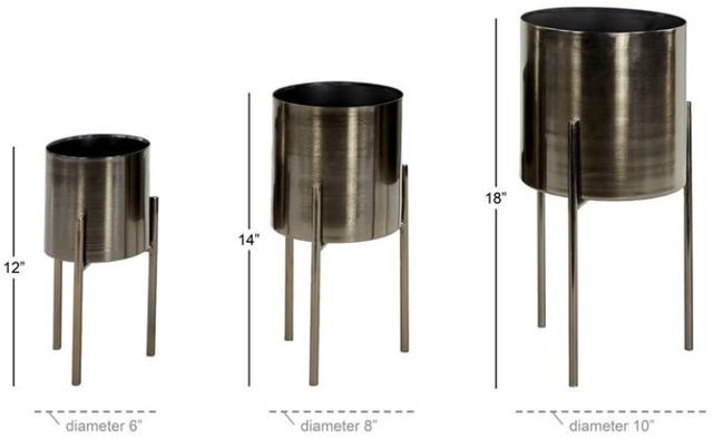 Deco Marche 3-Piece Black Planter Set-1