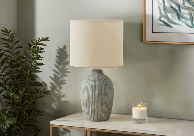 Monarch Specialties Inc. Beige Ceramic Table Lamp -2