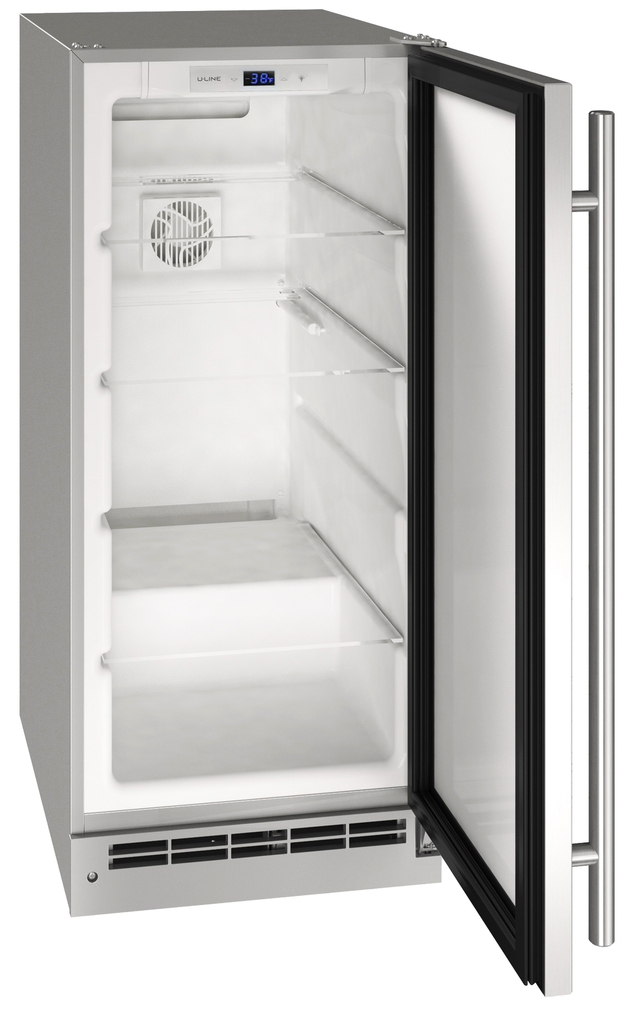 U-Line® 15" 3.1 Cu. Ft. Stainless Solid Outdoor Refrigerator-1