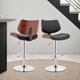 Armen Living Leland Black/Brown/Chrome Bar Stool-2