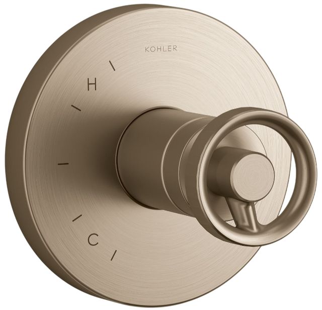 KOHLER® Components® Rite-Temp® Vibrant Brushed Bronze Valve Trim with Industrial Handle-0