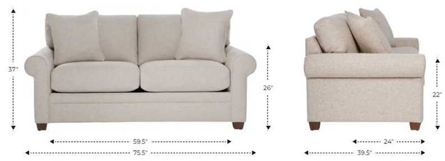La-Z-Boy® Olson Ivory Leather Apartment-Size Sofa-2