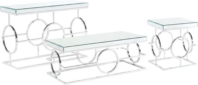 Elements International Pearl 3-Piece Chrome Occasional Table Set-0