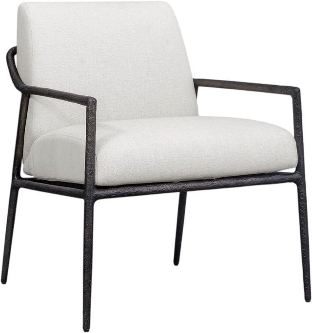 Uttermost® Thayer Oyster White Aluminum Indoor-Outdoor Upholstered Lounge Chair-0