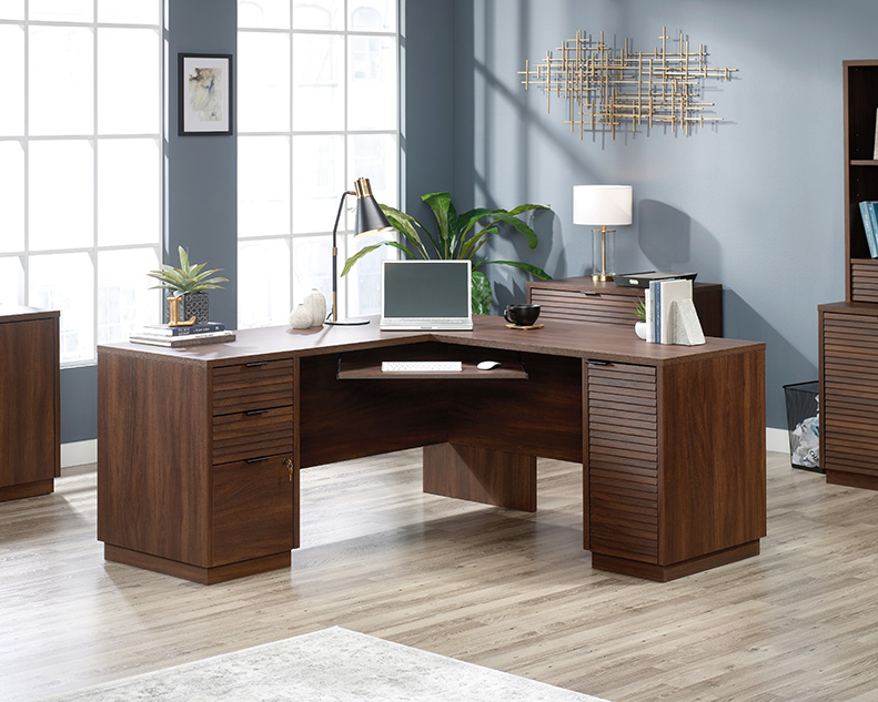 Sauder® Englewood® Spiced Mahogany™ L-Shaped Desk | Big