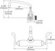 Elkay Chrome Foodservice 3-8" Adjustable Centers Wall Mount Faucet with Wristblade Handle-1