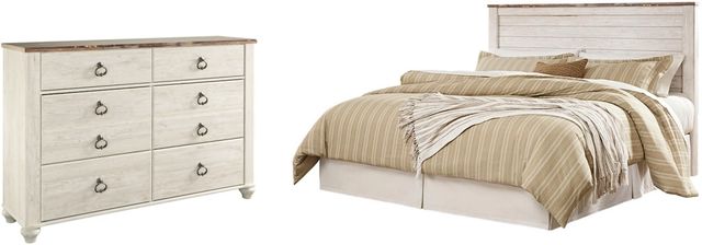 Signature Design by Ashley® Willowton 2-Piece Whitewash King/California King Panel Headboard Set-0
