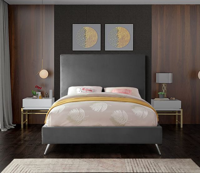 Meridian Furniture Jasmine Grey Full Bed-2