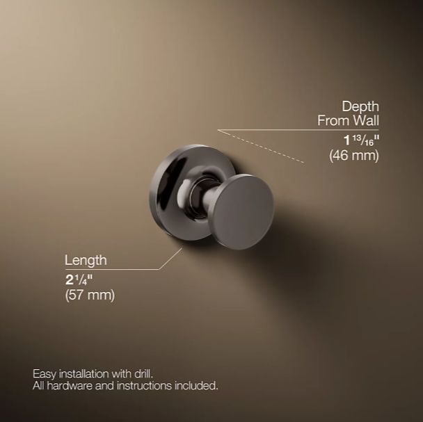 KOHLER® Purist® Vibrant Titanium Robe Hook-2