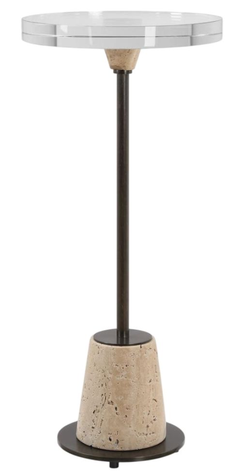 Uttermost® Arthur Clear Drink Table with Bronze Base-0