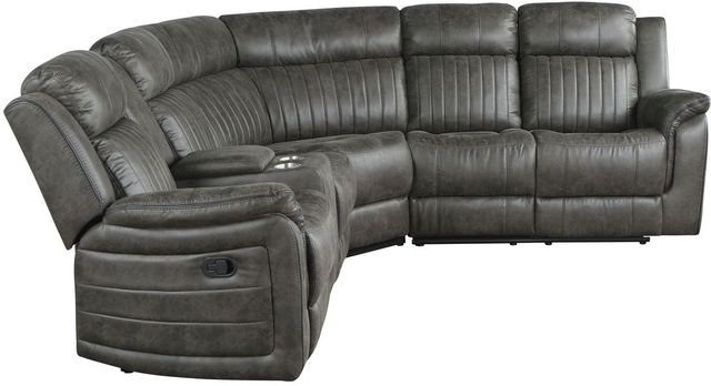 Homelegance® Centeroak 3-Piece Brownish Gray Manual Reclining Sectional-2