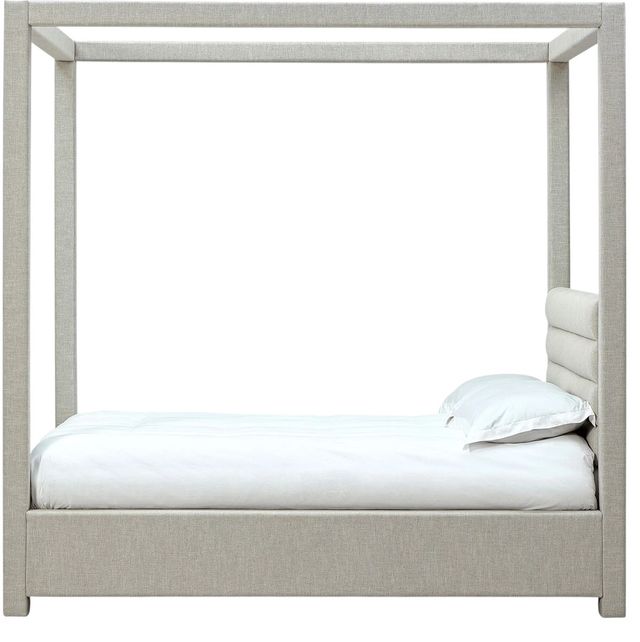 Modus Furniture Virgil Rockford Turtle Dove Queen Upholstered Canopy Bed-3