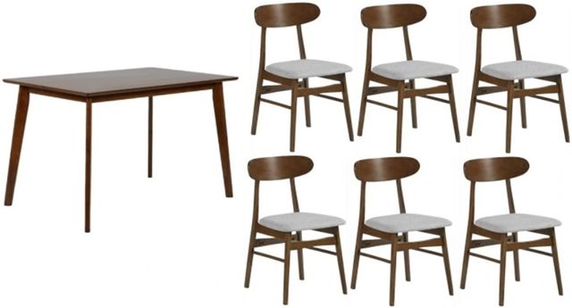 New Classic® Home Furnishings Morocco 7-Piece Light Gray/Walnut Dining Set-0