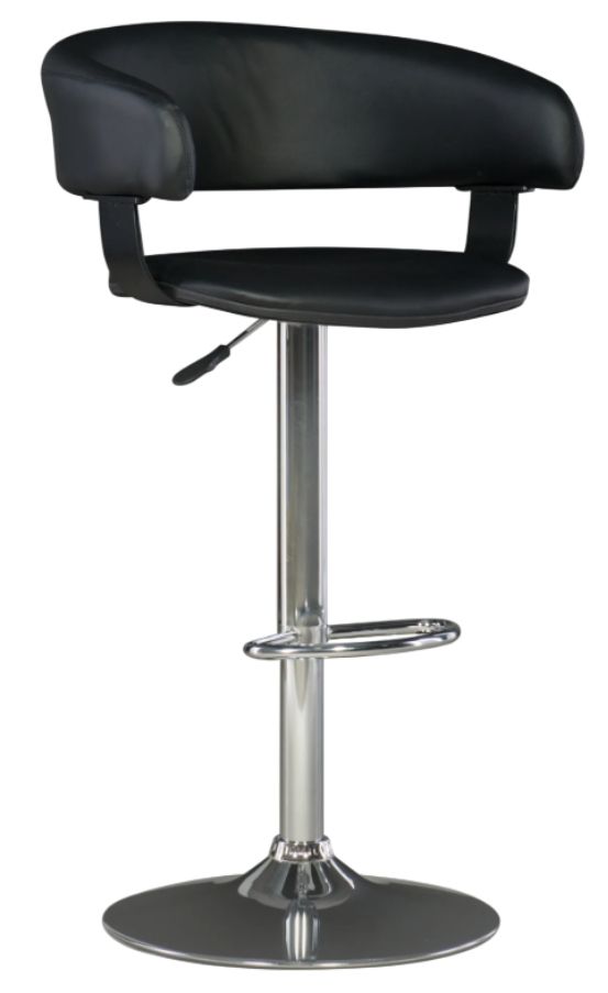 Powell® Devan Black/Chrome Adjustable Barrel Bar Stool-0