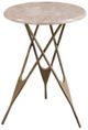 Bassett Mirror Leila Beige Accent Table with Antique Brass Base-0