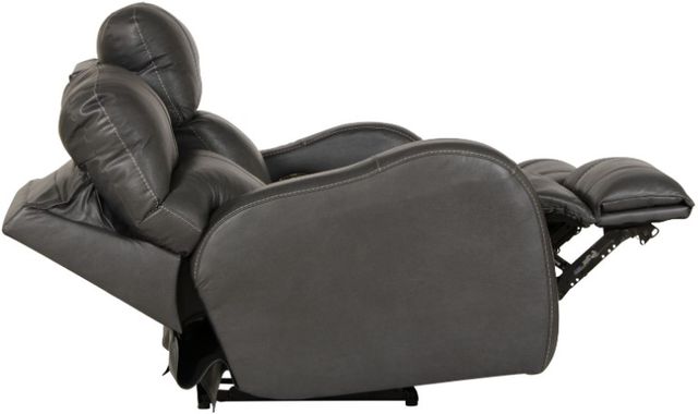 Catnapper® Angelo Gunmetal Leather Power Lay Flat Reclining Loveseat with Power Adjustable Headrest-4