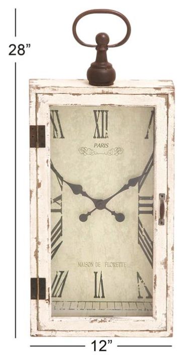 Deco Marche White Pocket Watch Style Wall Clock with Hinged Door-3