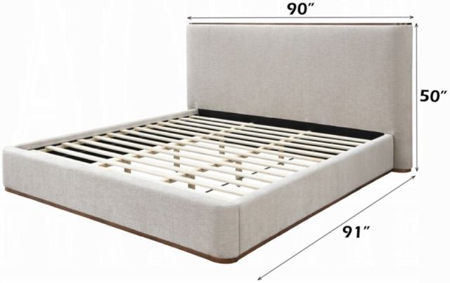 ACME Furniture Orane Gray Eastern King Upholstered Panel Bed-2