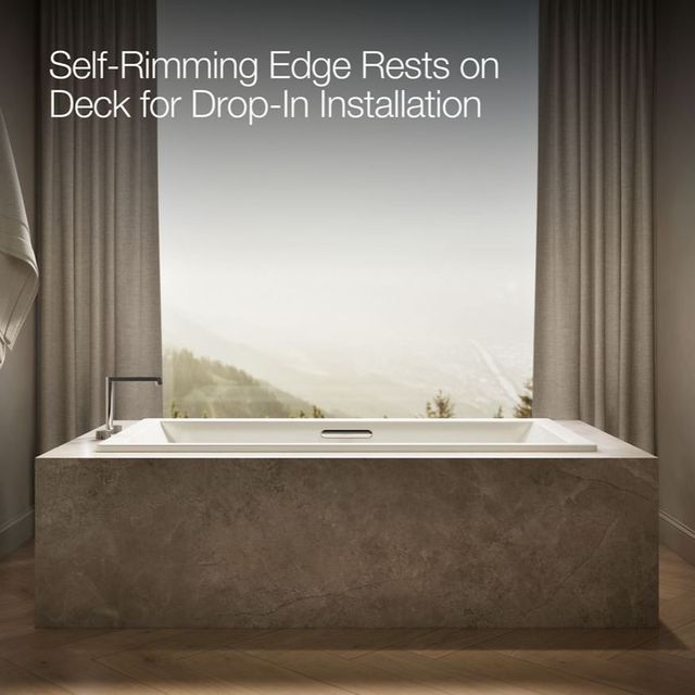 KOHLER® Underscore® Biscuit 72" X 36" Drop-In/ Undermount Heated Bubblemassage™ Air Bath-3