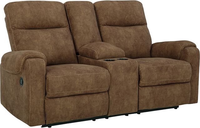 Signature Design by Ashley® Edenwold Brindle Double Reclining Loveseat with Console