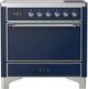 Ilve® Majestic III 36" Midnight Blue Pro Style Induction Range with Solid Door and Chrome Trim-0