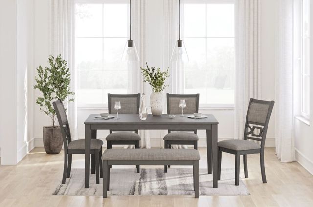 Signature Design by Ashley® Wrenning 6-Piece Gray Dining Table Set-3