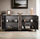 Furniture of America® Lakeside Black/Natural Cabinet-1