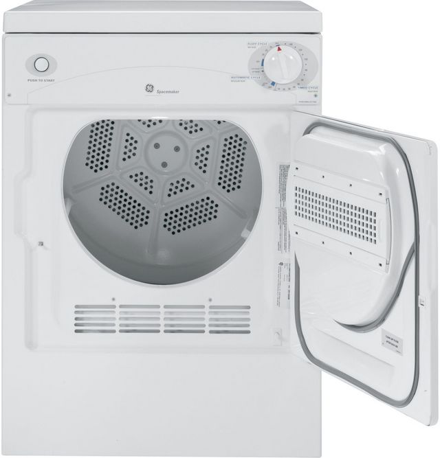 GE® Spacemaker® 3.6 Cu. Ft. White Electric Dryer-3