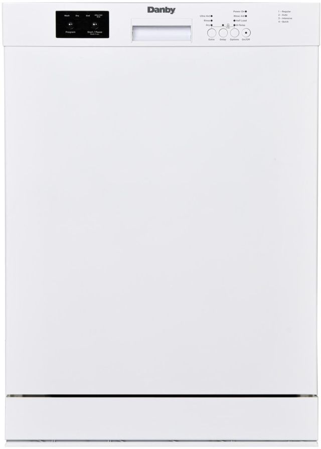 Danby® 24" White Front Control Built In Dishwasher-0