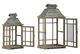 A & B Home  2-Piece Brown/Silver Urban Scape Lantern Set-3