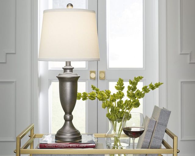 Signature Design by Ashley® Doraley 2-Piece Antique Silver Table Lamp Set-4