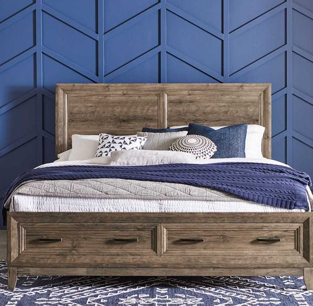 Liberty Furniture Ridgecrest Cobblestone Queen Storage Panel Bed-1