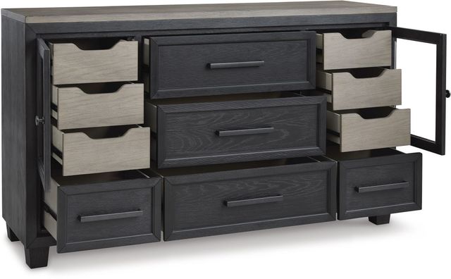 Signature Design by Ashley® Foyland Black/Brown Dresser-1