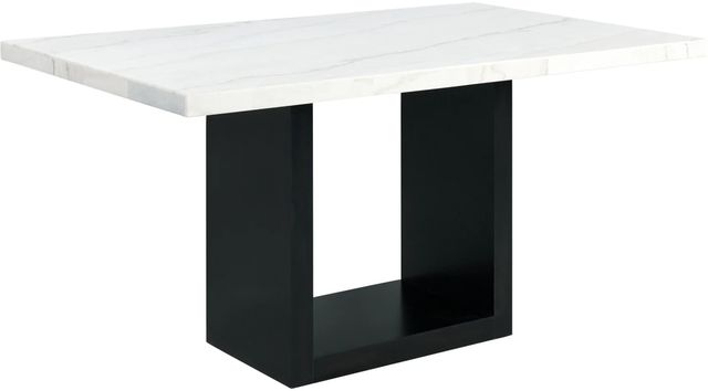 Elements International Valentino White Counter Dining Table with Black Base-0