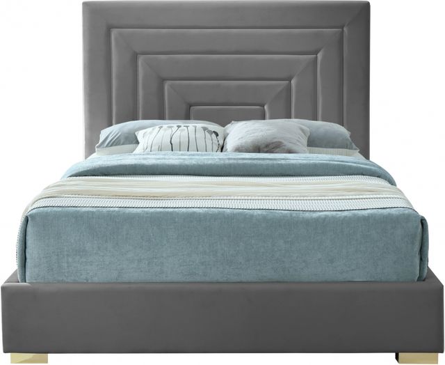 Meridian Furniture Nora Gray Queen Upholstered Panel Bed-1