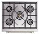 Ilve® Nostalgie II Noblesse 30'' Graphite Matte Pro Style Dual Fuel Range with Brass Trim-2