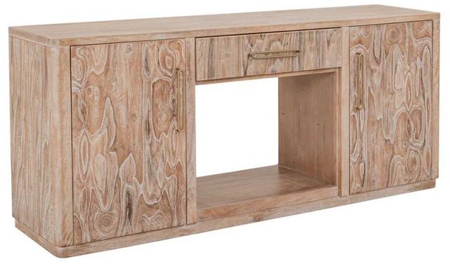 International Furniture Direct Balam Stained White TV Stand-3
