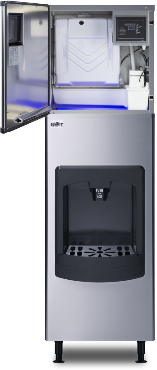 Summit® 23" 350 lb. Stainless Steel Freestanding Ice and Water Dispenser-1