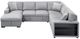 Homelegance® Pompano 4-Piece Gray Left-Arm Facing Sectional and Chaise-2