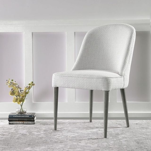 Uttermost® Brie White Dining Side Chair-2