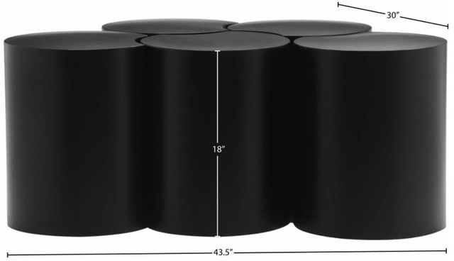 Meridian Furniture Dimple 5-Piece Matte Black 18" Modular Nesting Coffee Table Set-3