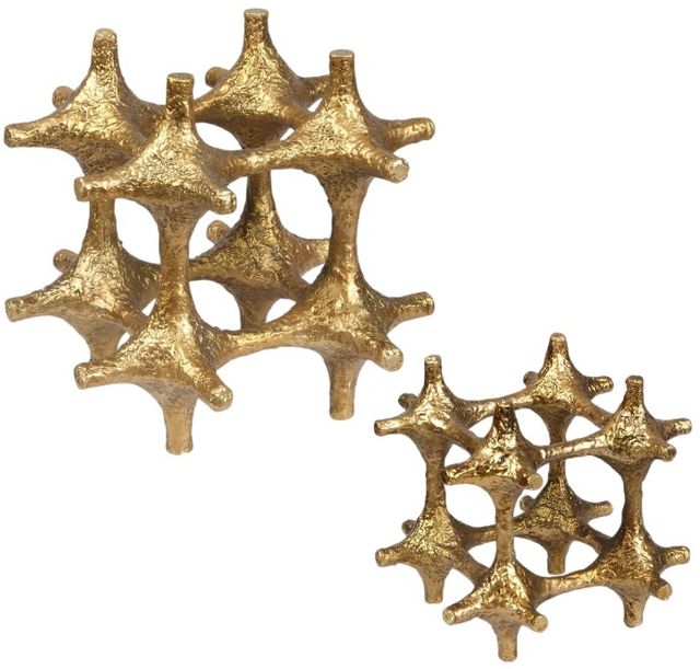 Uttermost® Gilded Connection 2-Piece Antique Brass Sculpture Set-0